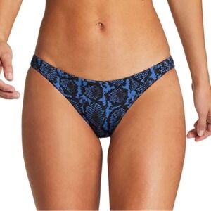 Vitamin A Luciana Blue Snake Skin Bikini Bottom Reversible size 8/medium NWT